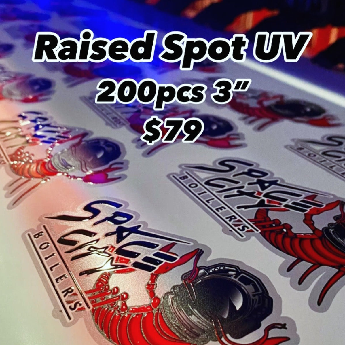 Flash Sale 3" Raised Spot UV Stickers