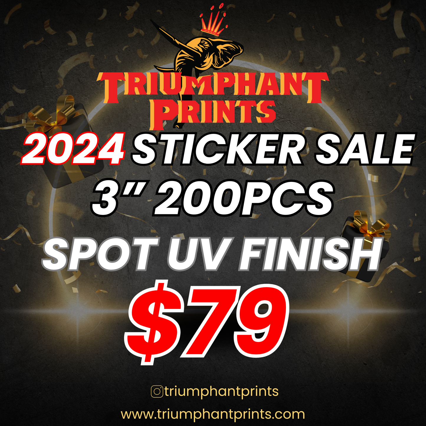 Flash Sale 3" Raised Spot UV Stickers