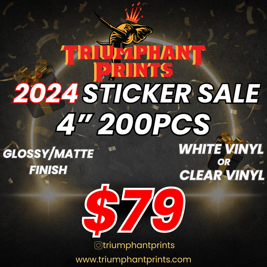 Flash Sale 4in Glossy or Matte Stickers