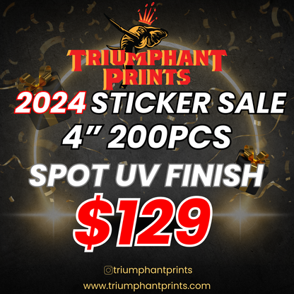 Flash Sale 4" Raised Spot UV Stickers